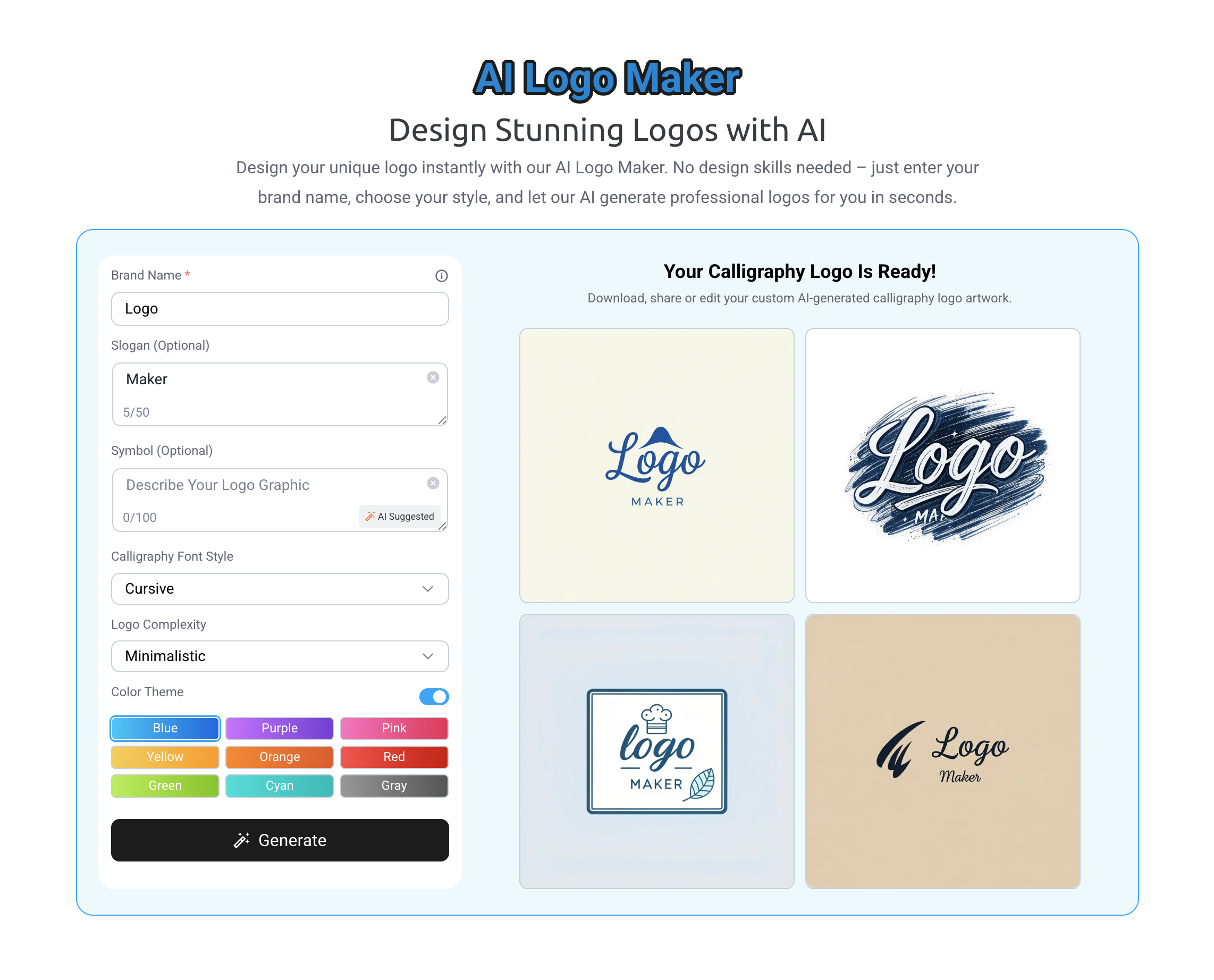 AI Logo Maker – Kostenfreier Online-Logo-Generator mit KI